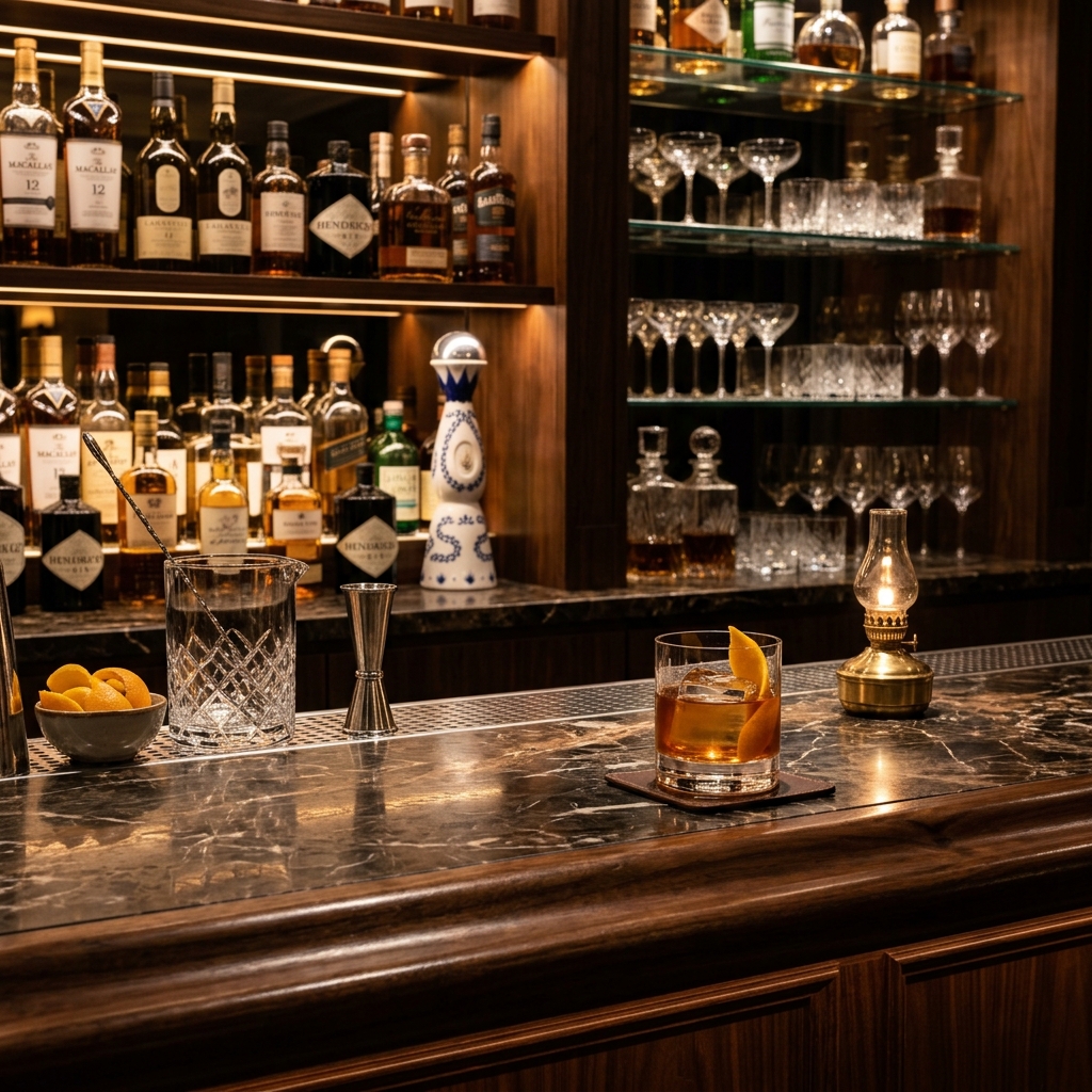 The bar counter